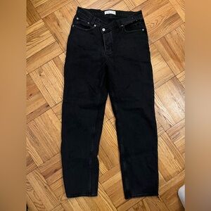Abercrombie & Fitch AF Dad high rise dark / black denim